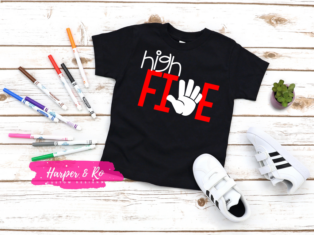 Five Year Old Birthday Shirt, High Five Shirt, 5th Birthday Shirt – Harper & Ro Gifts, LLC